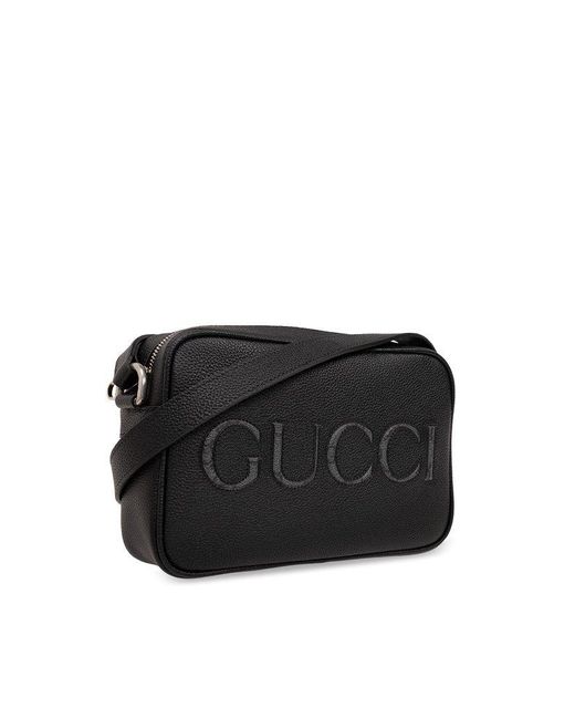 Gucci Black Shoulder Bag With Logo, for men