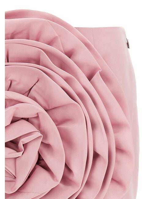 ROTATE BIRGER CHRISTENSEN Pink 'Satin Big Flower' Skirt