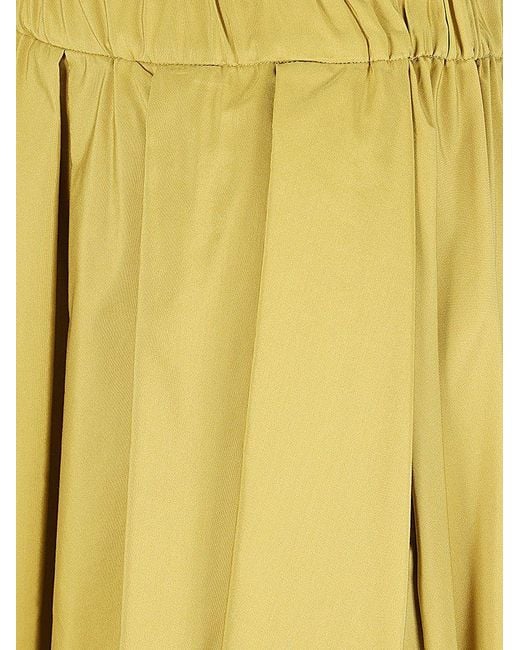 Weekend by Maxmara Yellow Egidio High Waist Pleated Skirt