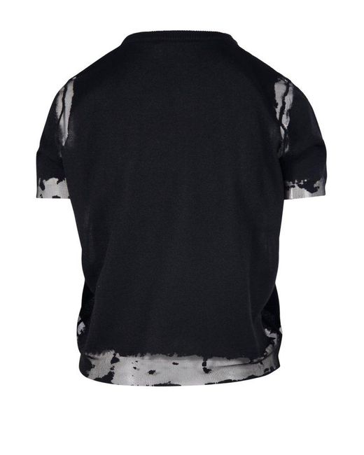 Roberto Collina Black Distressed Layered T-shirt