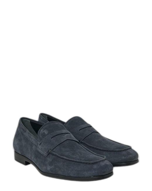 Tod's Blue T Monogram Classic Loafers for men