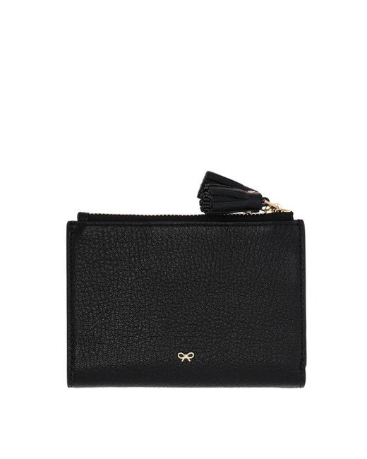 Anya Hindmarch Black Peeping Eyes Small Double Zip Wallet