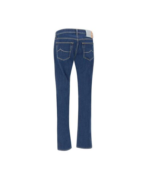 Jacob Cohen Blue Nick Logo-embroidered Slim-fit Jeans for men
