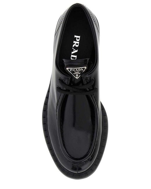 Prada Black Logo Leather Loafer