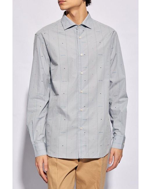 Emporio Armani Gray Cotton Shirt for men