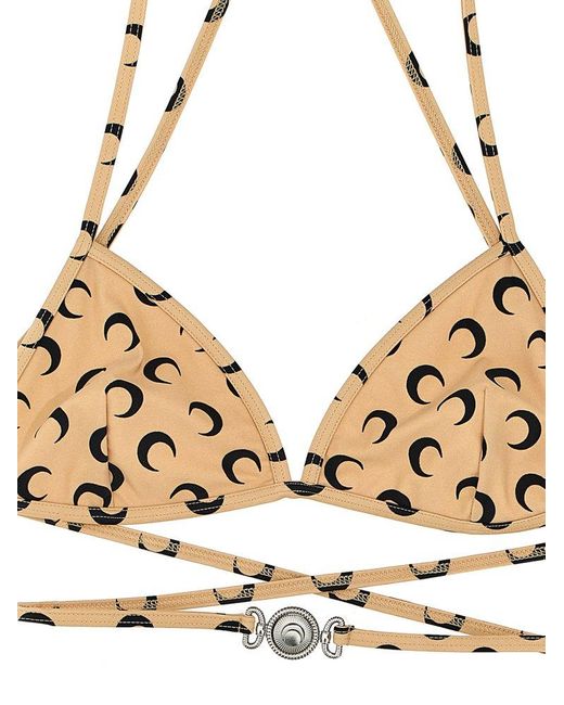 MARINE SERRE Metallic 'Active Jersey' Bikini Set