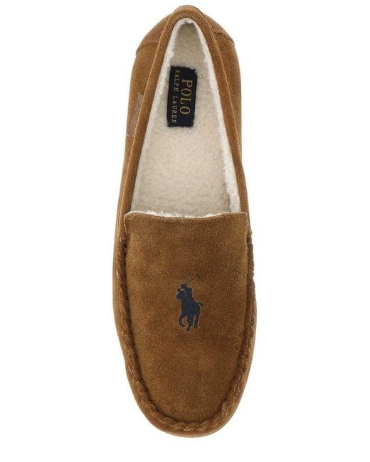 Polo Ralph Lauren Brown Pony Embroidered Loafers for men