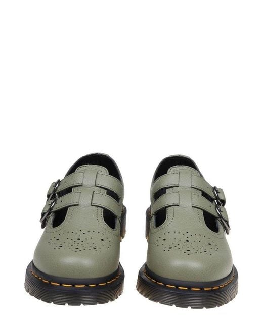 Dr. Martens Green Mary Jane Buckle Detailed Shoes