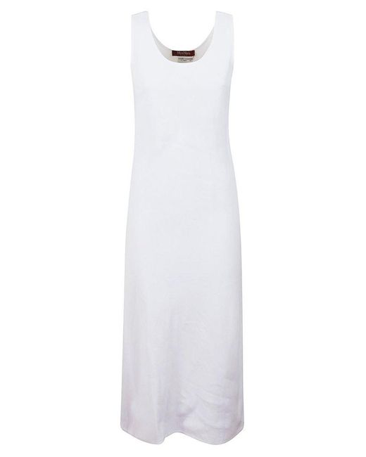 Max Mara Studio White U-neck Sleeveless Dress