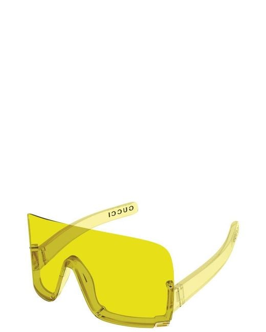 Gucci Yellow Oversized Frame Sunglasses