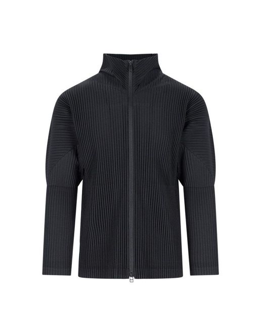Homme Plissé Issey Miyake Blue Pleated Zipped Jacket for men