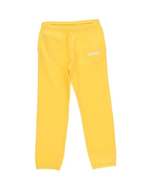 Jacquemus Yellow Le Jogging Logo Printed Track Pants for men