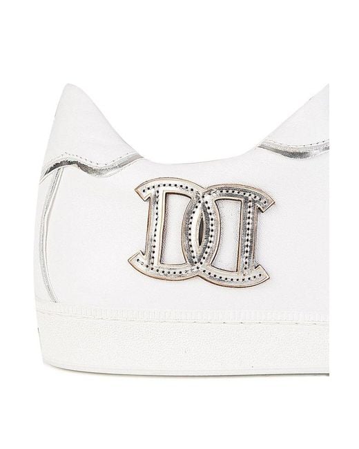 DSquared² White Logo Patch Low-Top Sneakers for men