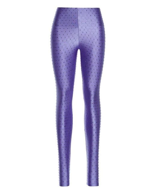 ANDAMANE Purple 80's Holly Embellished Stretched Leggings