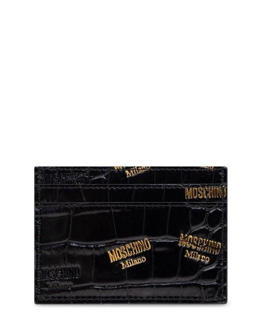 Moschino Black Embossed Card Holder for men