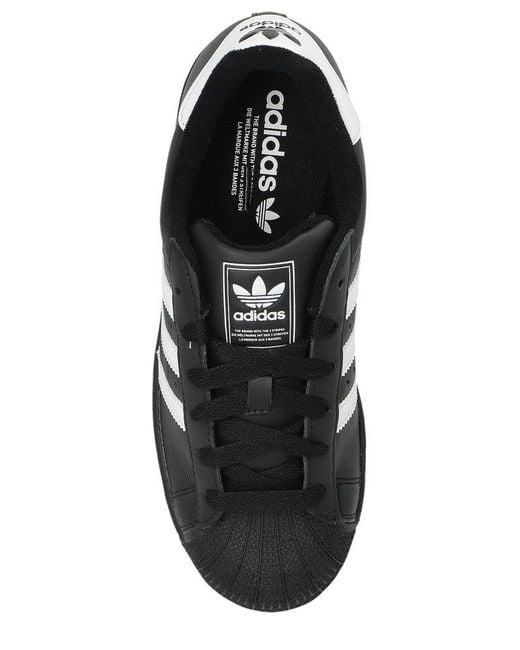 Adidas Originals Black Superstar Ii Leather Low-Top Sneakers