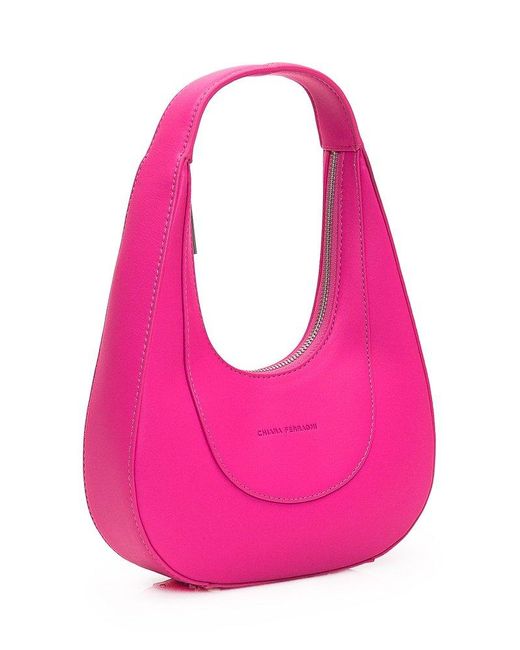 Chiara Ferragni Pink Logo Debossed Top Handle Bag