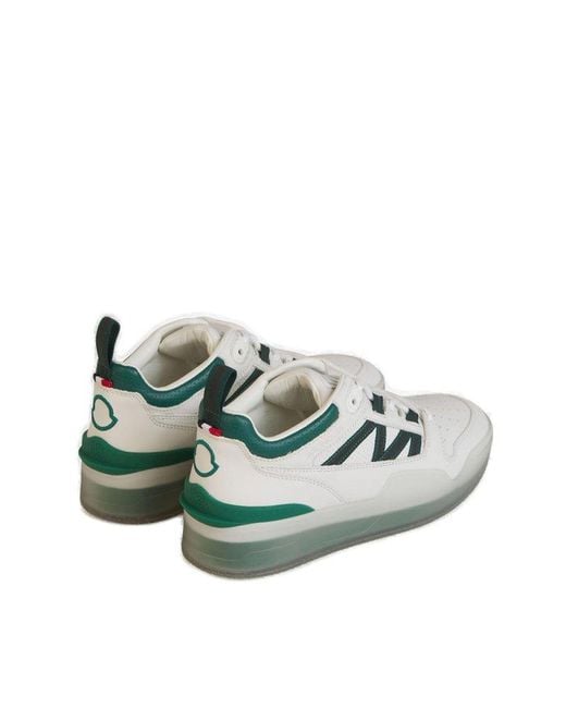 Moncler White Pivot Leather Sneakers