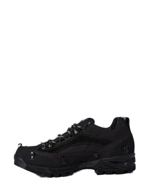 Y. Project Black Round-Toe Lace-Up Ankle Boots
