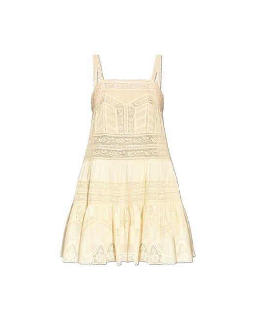 Zimmermann Natural Lace Detailed Sleeveless Dress