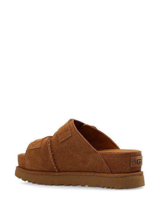 Ugg Brown Goldenstar Hi Open-Toe Slides