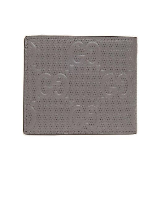 Gucci Gray Leather Wallet With Logo for men