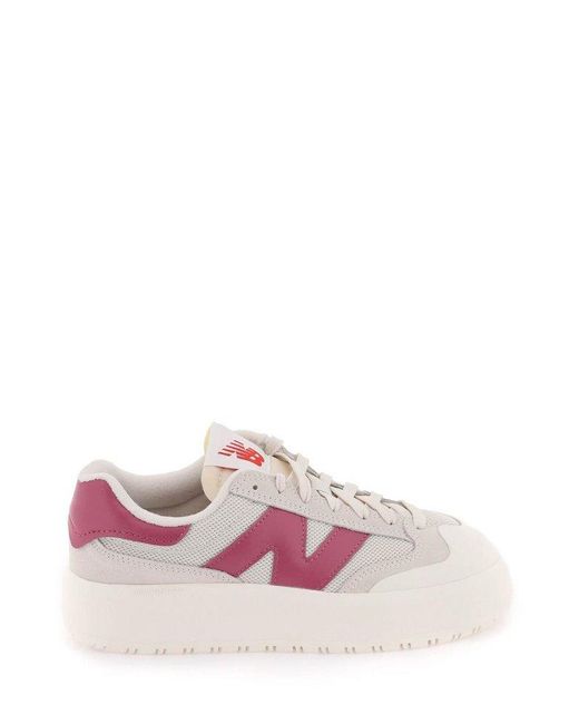 New Balance Pink Ct302 Logo Patch Panelled Sneakers
