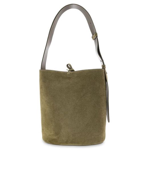 LIE STUDIO Green Suede Shopper Tote Norma