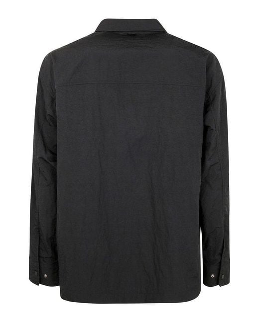 Herno Black Tech-Crinkle Laminar Shacket for men