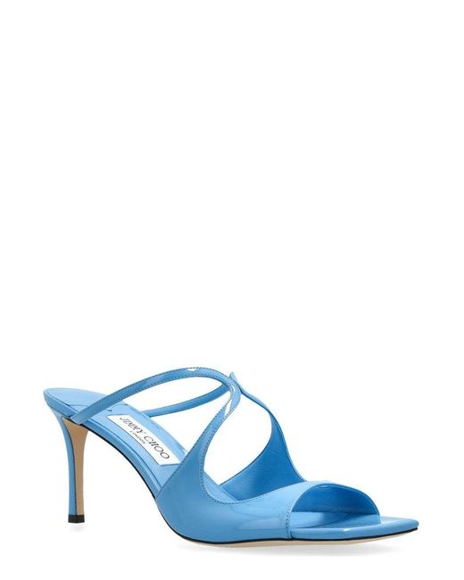 Jimmy Choo Blue Anise 75 Open-Toe Mules