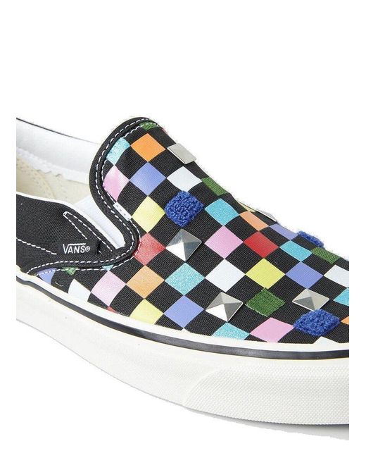 checkered sparkly vans