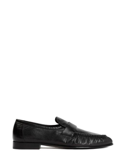 The Row Black Pleated-effect Loafers for men