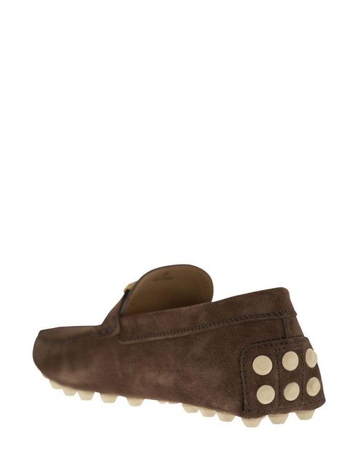 Tod's Brown Gommino T Timeless Slip-On Loafers for men
