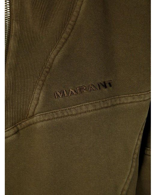 Isabel Marant Green Yaele Half-Zip Sweatshirt