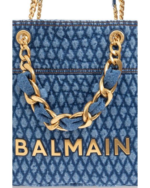 【関税＆送料込み】Balmain 1945 Soft Shopper Bag 1945 Soft tote bag in grained calfskin pink - Women | BALMAIN
