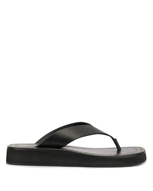 the row ginza leather platform slides