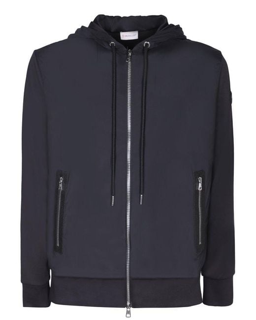 Moncler Blue Zip-up Hooded Jacket for men