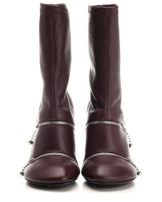 Burberry Brown Peep Ankle Boots