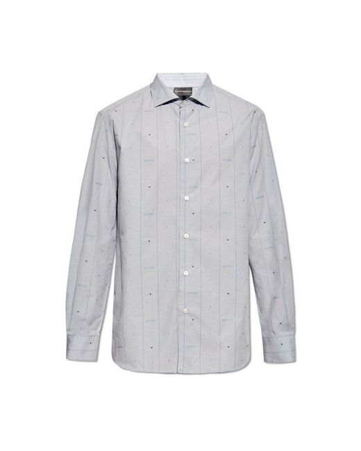 Emporio Armani Gray Cotton Shirt for men