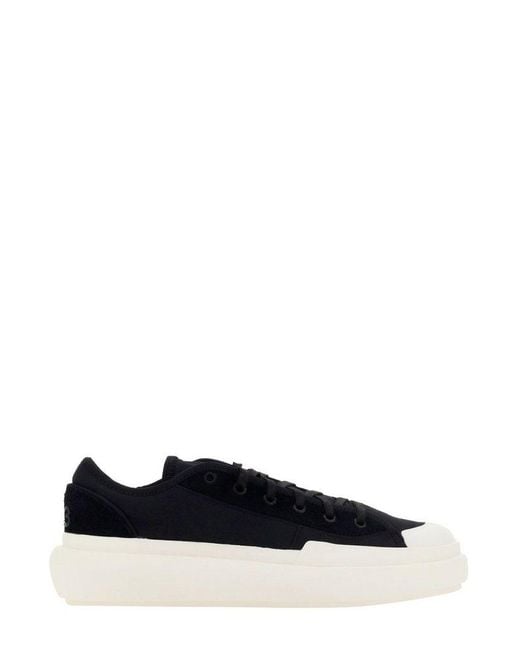 Y-3 Black Ajatu Court Round-toe Lace-up Sneakers