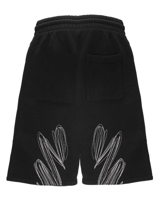 Off-White c/o Virgil Abloh Black Logo Embroidered Drawstring Shorts for men