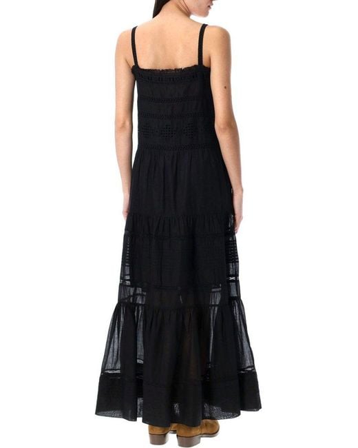 Isabel Marant Black Maxi Dress With Lace Straps