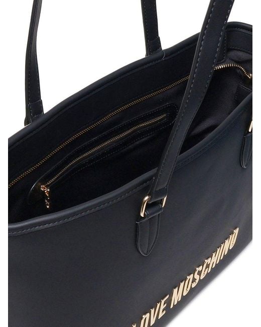Love Moschino Black Shopping Bag With Logo