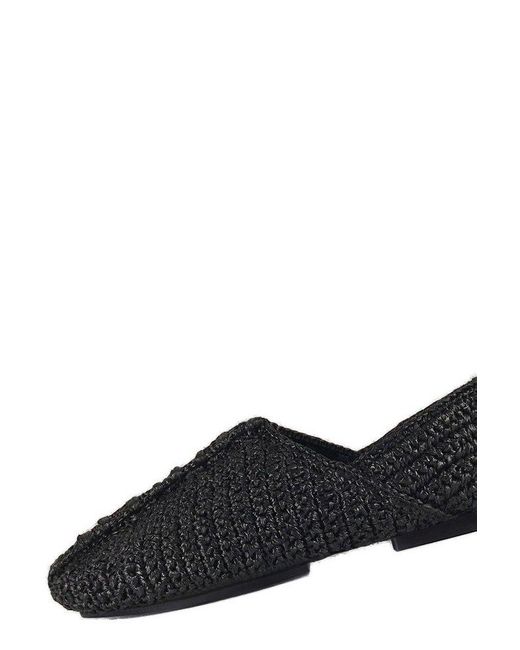 Jil Sander Black Interwoven Pointed Toe Slippers