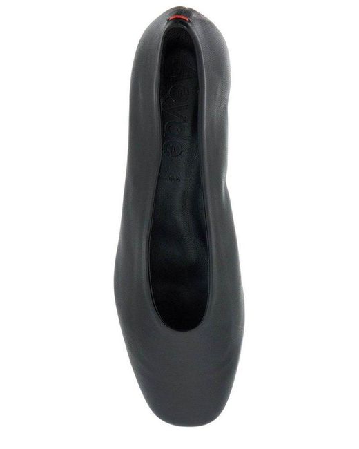 Aeyde Black Aeyde Delia Square-Toe Ballet Flats