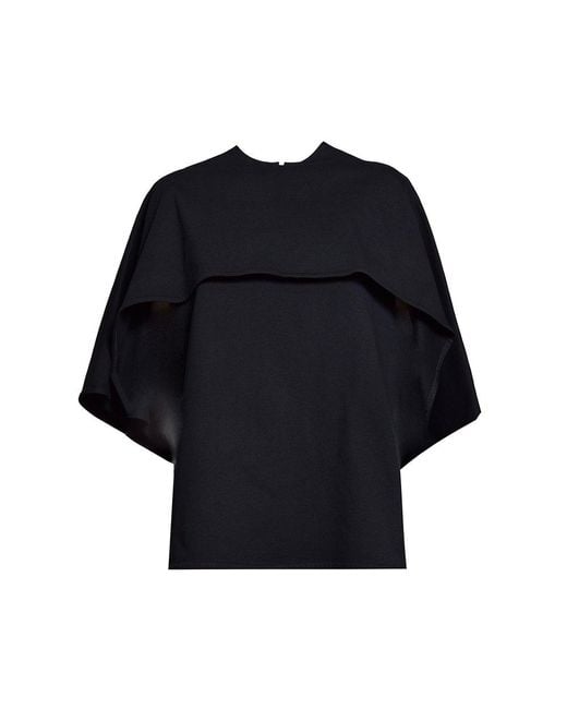 Jil Sander Black Sleeveless Cape T-shirt