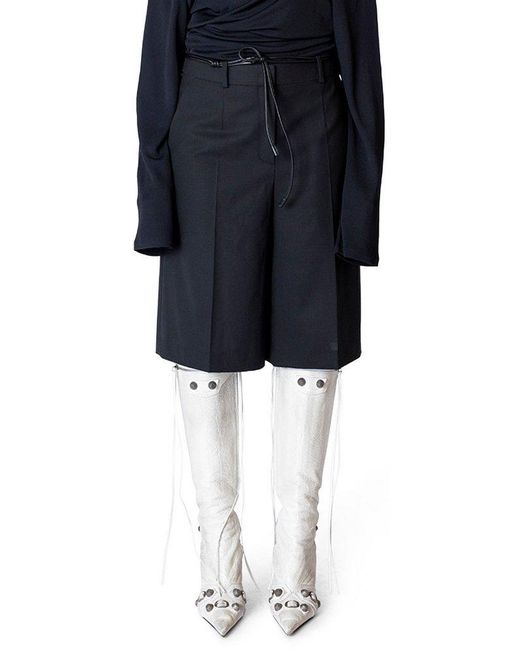 Juun.J Black Knee-Length Drawstring Bermuda Shorts
