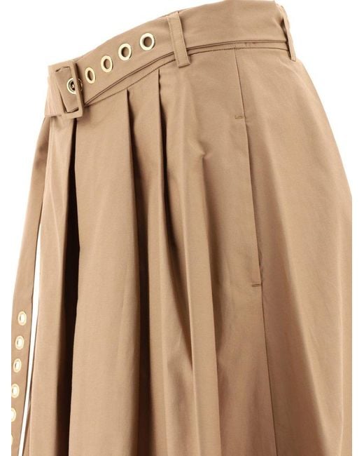 Max Mara Natural "Moira" Long Water-Repellent Twill Skirt