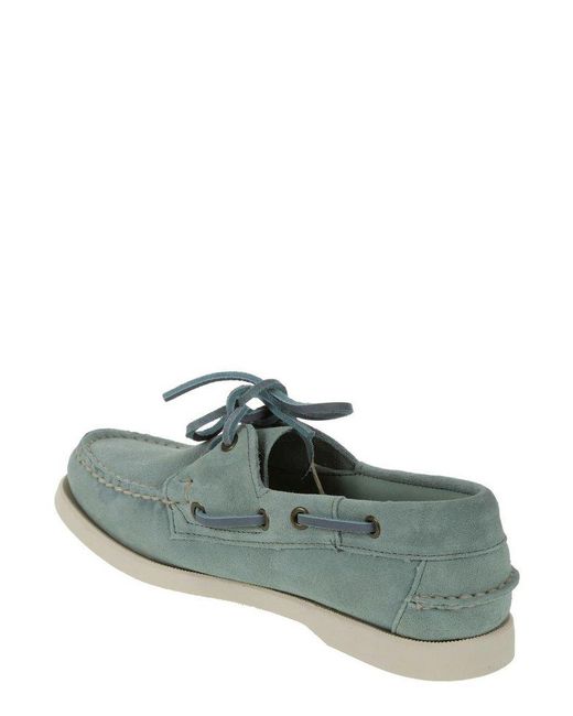 Sebago Green Portland Flesh Out Lace-Up Boat Shoes