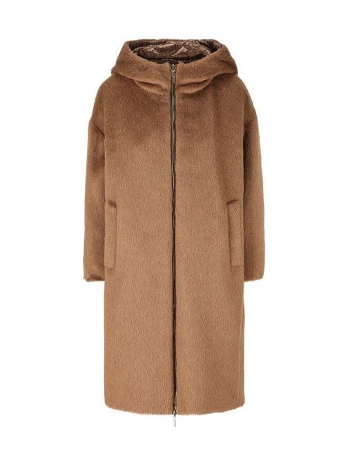 Max Mara Brown Zip-Up Long-Sleeved Reversible Coat